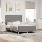 vidaXL Sängram Taupe 140x200 cm Tyg