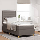 vidaXL Boxspring Säng med Madrass Taupe 100x200 cm Tyg