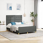 vidaXL Sängram Mörkgrå 140x190 cm Tyg