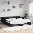 vidaXL Dagbädd med extrabädd och madrasser svart 100x200 cm tyg