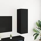 vidaXL Väggmonterad TV-bänk i svart ek, 30,5x30x90 cm, tillverkad av konstruerat trä