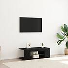 vidaXL TV-bänk med LED-lampor, svart ek, 90x39x30 cm, konstruerat trä
