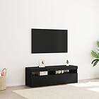 vidaXL TV-bänk med LED Svart Ek 120x35x40 cm Konstruerat trä
