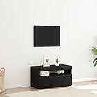 vidaXL TV-bänk med LED-lampor Svart Ek 75x35x40 cm Tillverkad av trä