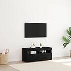 vidaXL TV-bänk med LED-lampor, svart ek, 90x35x40 cm, konstruerat trä