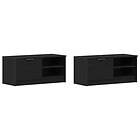 vidaXL TV-bänk 2 delar Svart Ek 80x35x36,5 cm Konstruerat trä