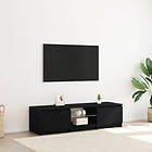 vidaXL TV-bänk med LED-lampor, Svart Ek, 140x40x35,5 cm, Konstruerat trä