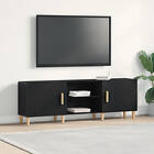 vidaXL TV-bänk Svart ek, 150x30x50 cm, Tillverkad av konstruerat trä