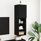 vidaXL LED TV Skåp Svart Ek 30,5x30x102 cm Konstruerat trä