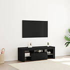 vidaXL TV-bänk med LED-ljus, svart ek, 120x35x40 cm