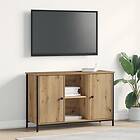 vidaXL TV-bänk Svart Ek 101x35x65 cm Konstruerat trä och Stål