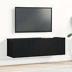 vidaXL Svart Ek Väggmonterad TV Skåp 100x30x30 cm Tillverkat av Ingenjörsträ