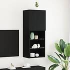 vidaXL TV-bänk med LED-lampor Svart Ek 40,5x30x102 cm