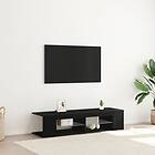 vidaXL TV-bänk med LED-ljus Svart Ek 135x39x30 cm Konstruerad trä