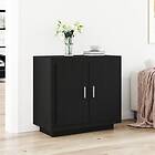 vidaXL Sideboard Svart Ek 80x40x75 cm Konstruerat trä