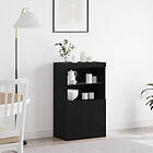 vidaXL Sideboard med LED-lampor Svart Ek 60x37x100 cm