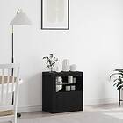 vidaXL Sideboard med LED-lampor Svart Ek 60,5x37x67 cm