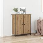 vidaXL Sideboard Massiv ek 70x30x80 cm Spånskiva och stål