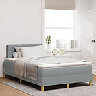 vidaXL Box Spring Säng med Madrass Ljusgrå 120x200 cm Tyg