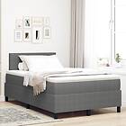 vidaXL Boxspring Säng med Madrass Ljusgrå 120x200 cm Corduroyntyg