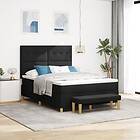 vidaXL Boxspring säng med madrass & bänk svart 140x200 cm tyg