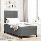 vidaXL Boxspring säng med madrass ljusgrå 100x200 cm Corduroy tyg