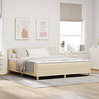 vidaXL Boxspring Säng med Madrass Grädde 180x200 cm Tyg