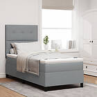 vidaXL Box Spring Säng med Madrass Ljusgrå 100x200 cm Tyg