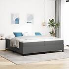 vidaXL Box-spring säng med madrass Ljusgrå 200x200 cm Kord-tyg