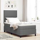 vidaXL Boxspring säng med madrass & LED-ljus grå 90x200 cm kordflor tyg