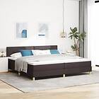 vidaXL Boxspring Säng med Madrass Mörk Brun 200x200 cm Tyg