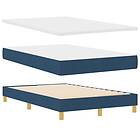 vidaXL Box Spring Säng med Madrass Blå 120x200 cm Tyg
