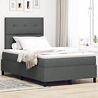 vidaXL Box Spring Säng med Madrass Mörkgrå 120x200 cm Tyg