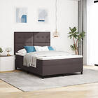 vidaXL Box våningssäng med madrass mörkbrun 140x190 cm tyg