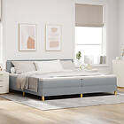 vidaXL Boxspring säng med madrass & LED-ljus grå 200x200 cm tyg