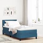 vidaXL Boxspring Säng med Madrass Mörkblå 100x200 cm Sammet