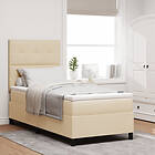 vidaXL Box Våningssäng med Madrass Beige 90x200 cm Tyg