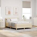 vidaXL Box Spring Säng med Madrass Grädde 140x200 cm Tyg