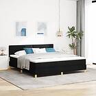 vidaXL Box Spring Säng med Madrass Svart 180x200 cm Tyg