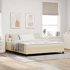 vidaXL boxspring-säng med madrass & LED kräm 180x200 cm tyg