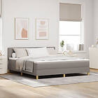 vidaXL Boxspring Säng med Madrass Ljusbrun 180x200 cm Tyg