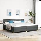 vidaXL Box Spring Bed med Madrass Mörkgrå 200x200 cm Tyg