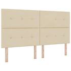 vidaXL Box Spring Säng med Madrass & Bänk Beige 180x200 cm Tyg