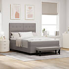 vidaXL Sängbotten med madrass & bänk Taupe 140x190 cm Tyg