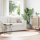 vidaXL Mattor Grädde Ull 140 x 200 cm Hållbar Områdesmatta Oval