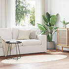 vidaXL Mattor Grädde Ull 100 x 200 cm Områdesmatta Oval Modern