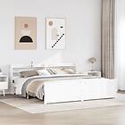vidaXL Sängram med huvudgavel utan madrass vit 200x200 cm