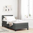 vidaXL Sängram med madrass Grå Tyg 100 x 200 cm Box Spring-säng