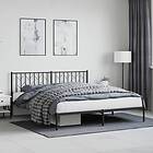 vidaXL Sängram med huvudgavel metall svart 180x200 cm