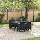 vidaXL 5 Delars Trädgårdsmöbel Set med Kuddar Anthracite Poly Rattan 3378694